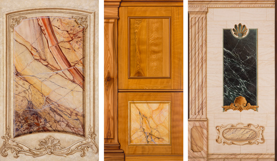 Mural imitación madera mármol